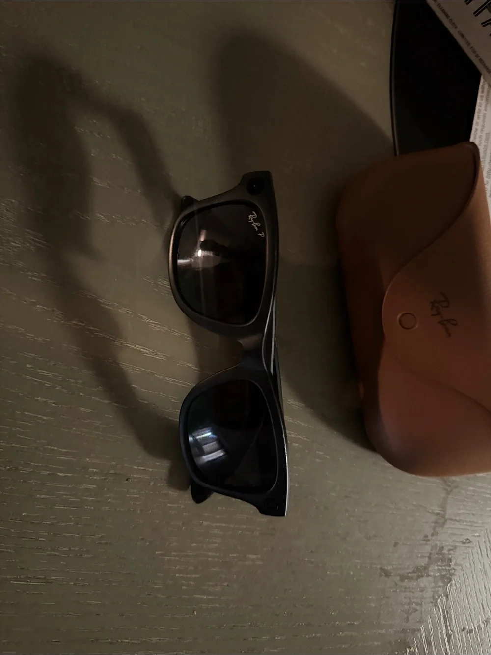 Ray-Ban Men’s Black Sunglasses with Brown Case